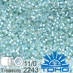 Korálky TOHO tvar TREASURE (válcové). Velikost 11/0. Barva č.2243 Transparent Silver-Lined Avalanche . Balení 5g.