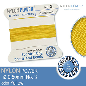 NYLON Power velmi pevná nit GRIFFIN síla nitě 0,50mm Barva Yellow
