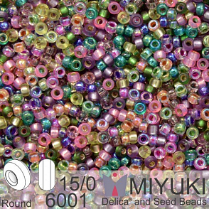 Korálky Miyuki Round 15/0. Barva Mix - Heather 6001. Balení 5g.