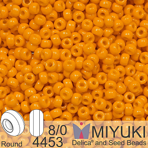 Korálky Miyuki Round 8/0. Barva 4453 Duracoat Dyed Opaque Light Squash. Balení 5g