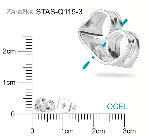 Motýlek zarážka na náušnice OCEL ozn.-STAS-Q115-3