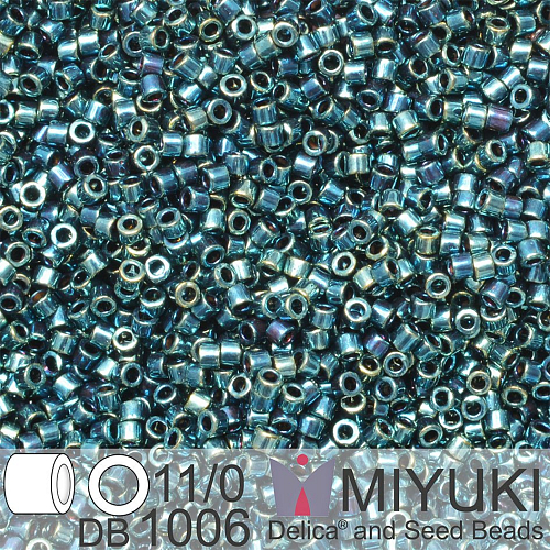 Korálky Miyuki Delica 11/0. Barva Metallic Blue Green Gold Iris DB1006. Balení 5g.
