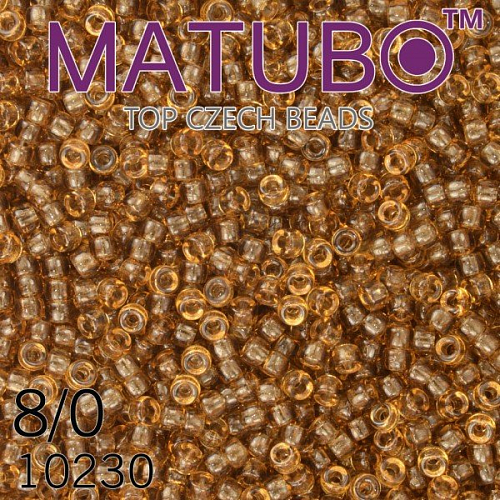 Korálky MATUBO™ mačkané rokajlové korálky. Velikost 8/0 (3,1mm). Barva 10230 TOPAS TMAVÝ. Balení 10g.