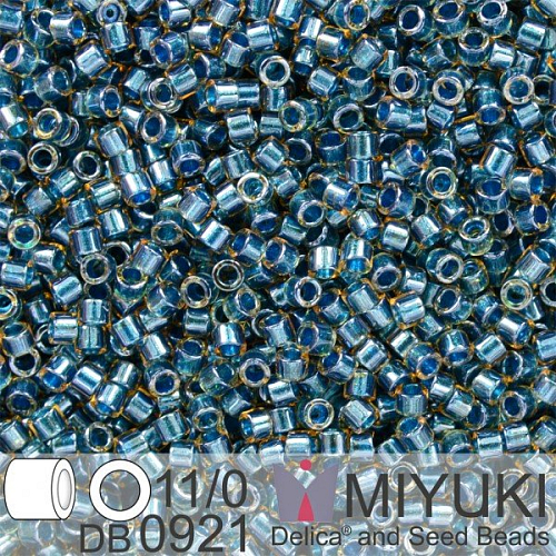 Korálky Miyuki Delica 11/0. Barva Spkl Blue Lined Topaz DB0921. Balení 5g.