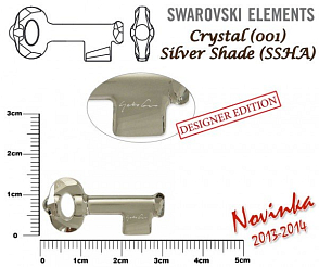 SWAROVSKI KEY to the Forest 6918 ( podpis YOKO ONO) barva Crystal SILVER SHADE velikost 30mm.
