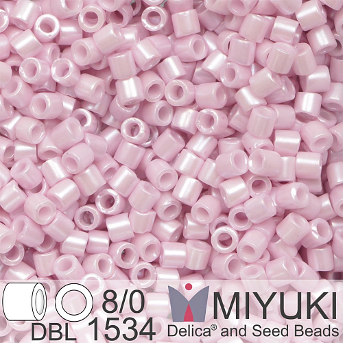 Korálky Miyuki Delica 8/0. Barva Opaque Pale Rose Ceylon  DBL1534. Balení 5g.