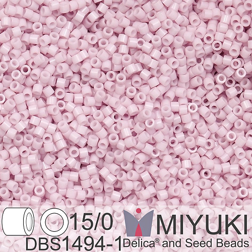 Korálky Miyuki Delica 15/0. Barva DBS 1494-1 Opaque Pale Rose. Balení 2g.