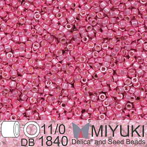 Korálky Miyuki Delica 11/0. Barva Duracoat Galvanized Hot Pink DB1840. Balení 5g.
