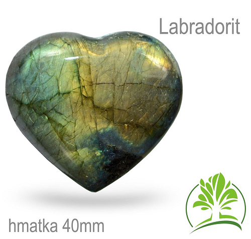 Minerály HMATKY tvar Srdce velikost 40mm Labradorit
