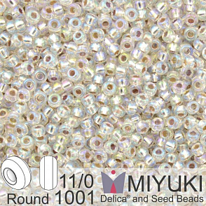 Korálky Miyuki Round 11/0. Barva 1001 S/L S/L Crystal AB. Balení 5g. 