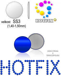 Kovové NAILHEAD HOTFIX nažehlovací polotovary. Velikost SS3 (1,40-1,50mm) Tl.0,6mm. Barva 049 KRÁLOVSKÁ MODRÁ (lesklá ocelová). Balení 100Ks.