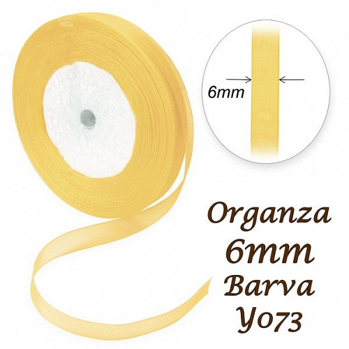 ORGANZA stuha šířka 6mm. Číslo Y073 barva ČAJOVÁ. 