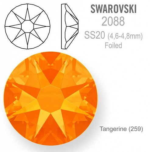 SWAROVSKI 2088 XIRIUS FOILED velikost SS20 barva Tangerine 