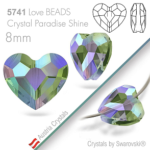 SWAROVSKI Love Beads 5741. Barva Crystal Paradise Shine. Velikost 8mm