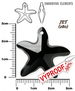 SWAROVSKI Starfish Pendant barva JET velikost 28mm.
