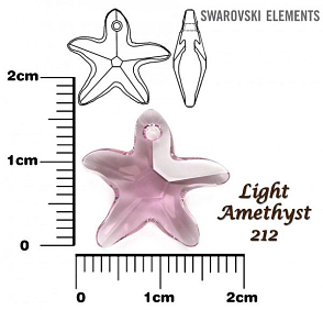 SWAROVSKI Starfish Pendant barva Light AMETHYST velikost 16mm.