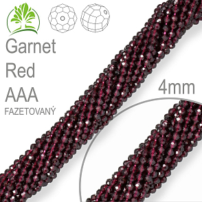 Korálky z minerálů Garnet Red AAA Fazetovaný polodrahokam. Velikost pr.4,5mm. Balení 80Ks.