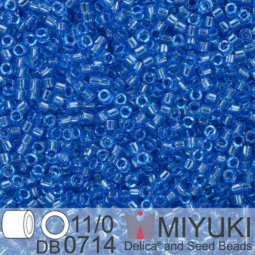 Korálky Miyuki Delica 11/0. Barva Tr Capri Blue DB0714. Balení 5g.