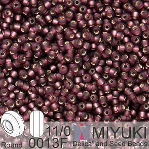 Korálky Miyuki Round 11/0. Barva 0013F Matte S/L Dk Smoky Amethyst . Balení 5g.