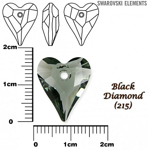 SWAROVSKI Wild Heart Pendant barva BLACK DIAMOND velikost  17mm.