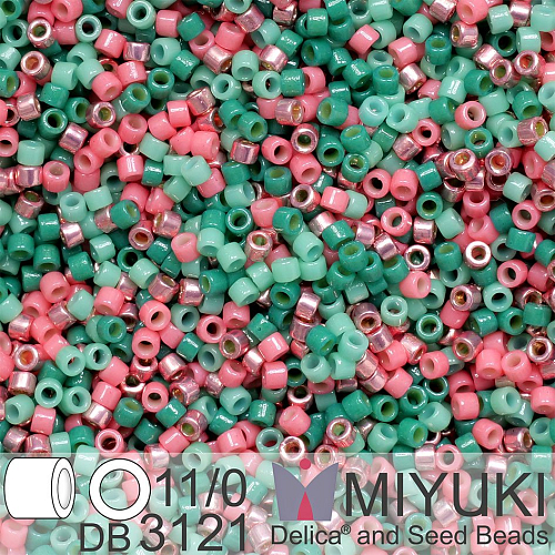 Korálky Miyuki Delica 11/0. Barva Ibiza Shimmer Mix DB3121. Balení 5g.