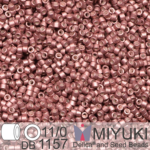 Korálky Miyuki Delica 11/0. Barva Galvanized Semi-Frosted Berry DB1157. Balení 5g