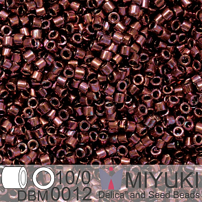 Korálky Miyuki Delica 10/0. Barva Metallic Dark Raspberry DBM0012. Balení 5g.