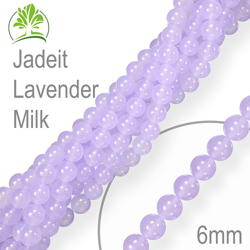 Korálky z minerálů  Jadeit Lavender Milk. Velikost pr.6mm. Balení 12Ks.