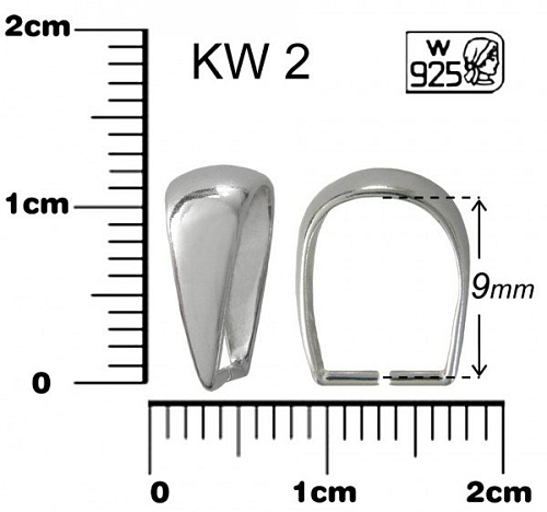 ŠLUPNA ozn. KW2. Materiál STŘÍBRO AG925.váha 0,64g.