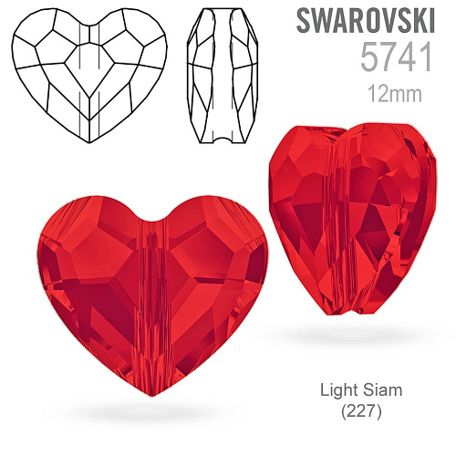 Swarovski  5741 Love Bead barva Light Siam (227) velikost 12mm.