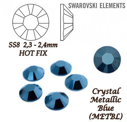 SWAROVSKI xilion rose HOT-FIX velikost SS8 barva CRYSTAL METALLIC 