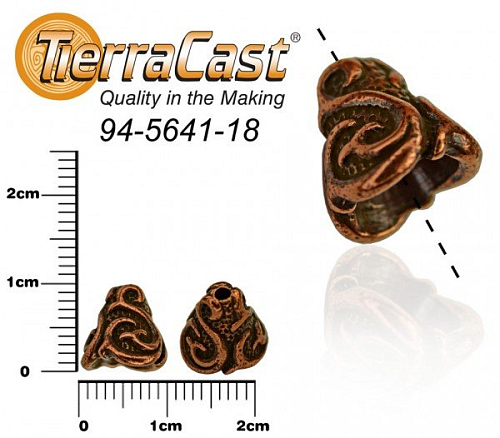 Lité komponenty TierraCast. Ozn-94-5641-18 tvar KONCOVKA. Barva staroměď. 