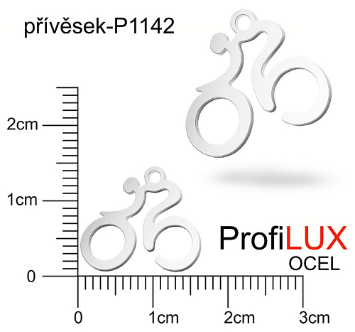 Přívěsek Chirurgická Ocel ozn-P1142 CYKLISTA velikost 16x14mm. Řada přívěsků ProfiLUX