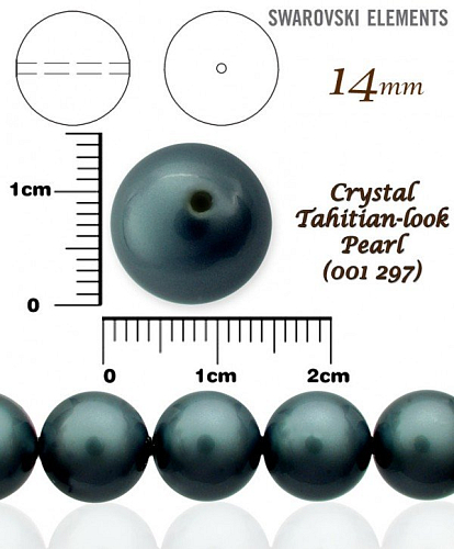 SWAROVSKI 5811 Voskované Perle barva CRYSTAL TAHITIAN-LOOK  PEARL velikost 14mm. 