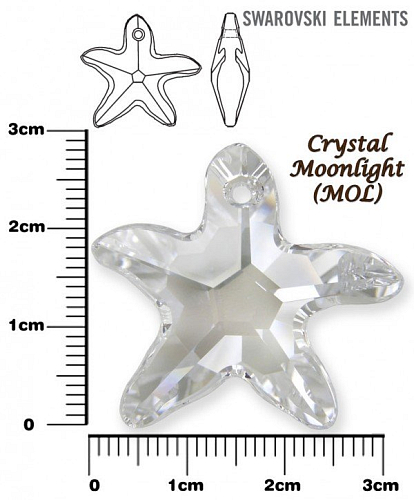 SWAROVSKI Starfish Pendant barva CRYSTAL MOONLIGHT velikost 28mm.
