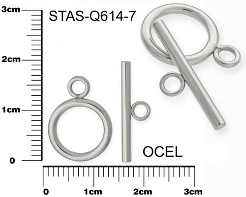 Zapínání  CHIRURGICKÁ OCEL ozn.-STAS-Q614-7. velikost pr.12mm
