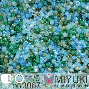 Korálky Miyuki Delica 11/0. Barva Luminous Mix DB3067. Balení 5g