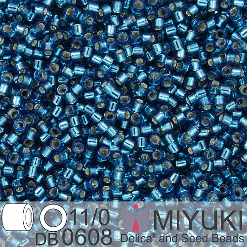 Korálky Miyuki Delica 11/0. Barva Dyed S/L Blue Zircon DB0608. Balení 5g