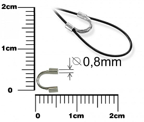 Koncovka PODKOVA na ochranu zakončovacího očka. Ozn-PKK437-P .Barva platina. 