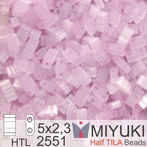 Korálky Miyuki Half Tila. Barva Pale Rose Silk Satin HTL 2551. Balení 3g.