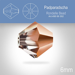 PRECIOSA Bicone MC BEAD (sluníčko) velikost 6mm. Barva Crystal Capri Gold. Balení 21ks .