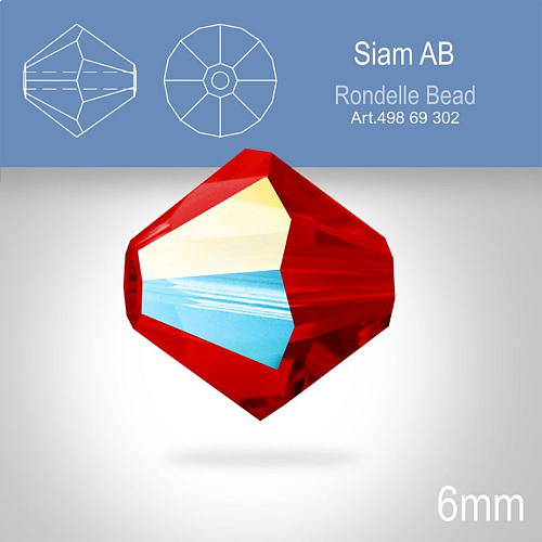 PRECIOSA Bicone MC BEAD (sluníčko) velikost 6mm. Barva SIAM Aurore Boreale. Balení 18ks .