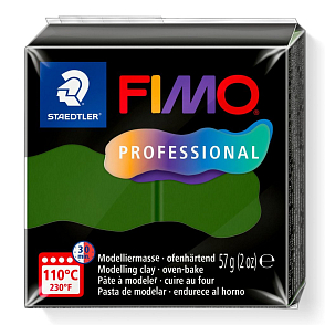 modelovací hmota FIMO Professional balení 57g . Barva 57 Listová ZELENÁ (Leaf Green).