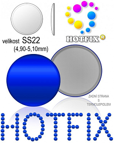 Kovové NAILHEAD HOTFIX nažehlovací polotovary. Velikost SS22 (4,90-5,10mm) Tl.0,6mm. Barva 049 KRÁLOVSKÁ MODRÁ (lesklá ocelová). Balení 50Ks.