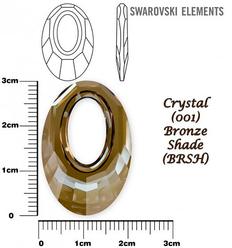 SWAROVSKI HELIOS Pendant barva CRYSTAL BRONZE SHADE velikost 30mm.