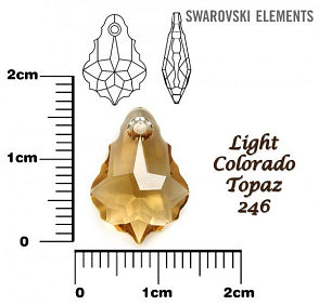 SWAROVSKI Baroque Pendant barva Light Colorado Topaz velikost 16x11mm.