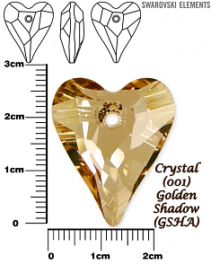 SWAROVSKI Wild Heart Pendant barva CRYSTAL GOLDEN SHADOW velikost 27mm.
