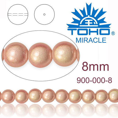 MIRACLE beads original Japan. Velikost 8mm. Barva 000 Light PINK.