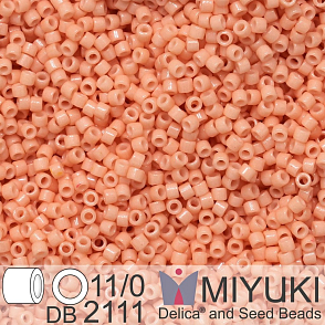 Korálky Miyuki Delica 11/0. Barva Duracoat Dyed Opaque Tea Rose  DB2111. Balení 5g.