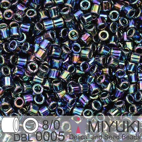 Korálky Miyuki Delica 8/0. Barva Metallic Variegated Blue Iris DBL0005. Balení 5g.
